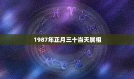 1987年正月三十当天属相，1987年农历正月三十哪个时辰最好？