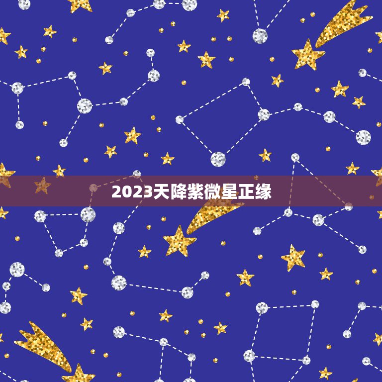 2023天降紫微星正缘，2023年巨星正缘