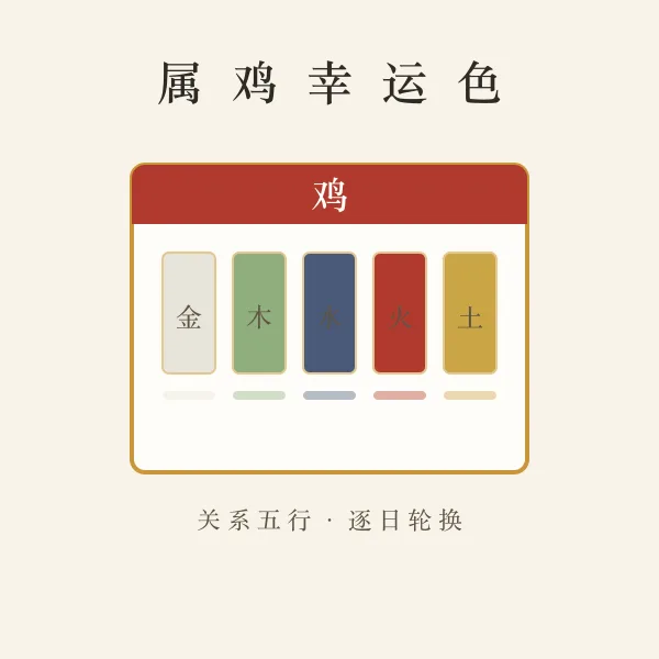 五行幸运色卡