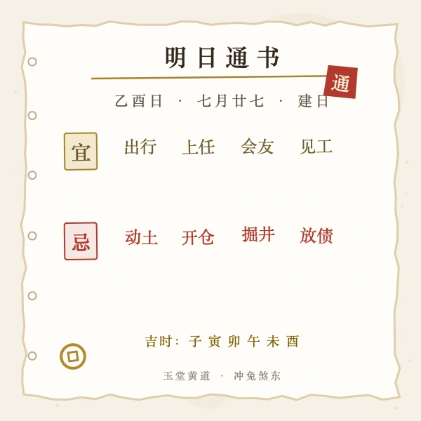 明日通书撕纸页