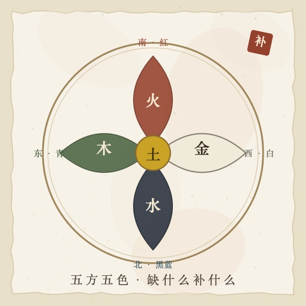 五行补益方位颜色