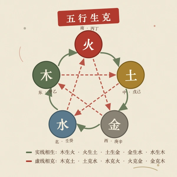 五行相生相克关系图