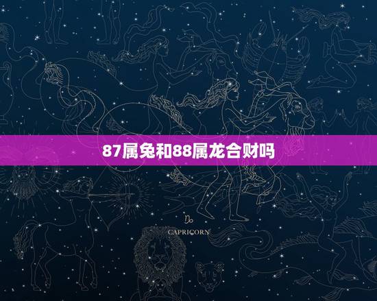 87属兔和88属龙合财吗,88年龙女与87年兔男相配吗 87属兔和88属龙合财吗,88年龙女与87年兔男相配吗