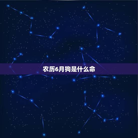 农历6月狗是什么命,为什么狗年忌六月出生 农历6月狗是什么命,为什么狗年忌六月出生