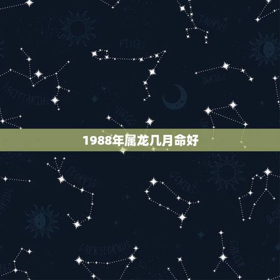 1988年属龙几月命好，1988年属龙正月出生一生运势