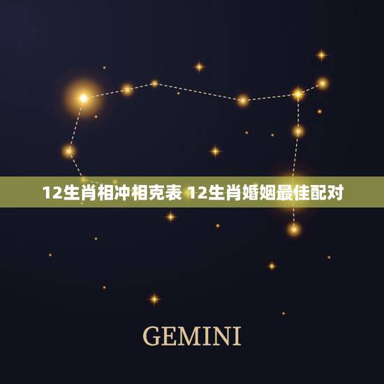 12生肖相冲相克表 12生肖婚姻最佳配对