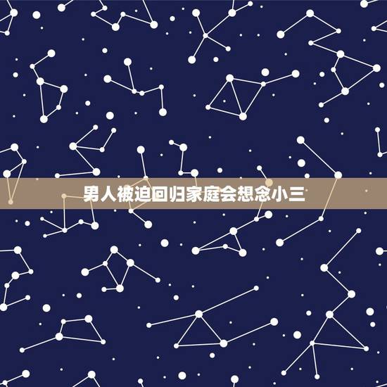 男人被迫回归家庭会想念小三，如果一个男人遇到一个害得他一无所有的小三，