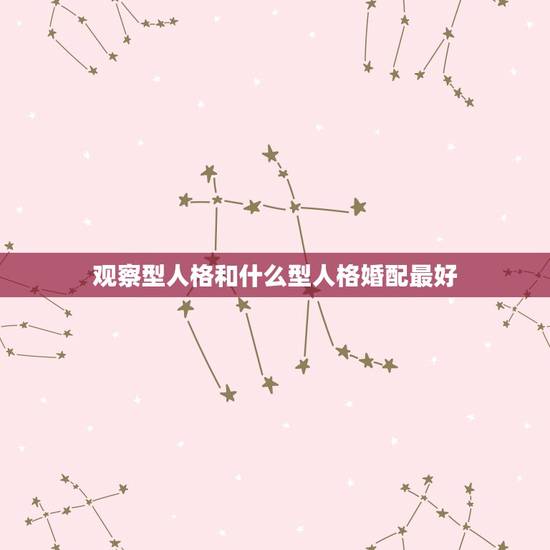 观察型人格和什么型人格婚配最好，支持型人格适合什么工作