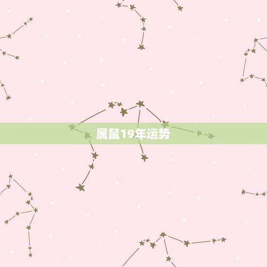 属鼠19年运势，属鼠人今年的运程