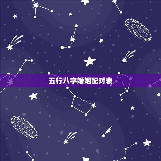 五行八字婚姻配对表，五行婚姻相生相克表