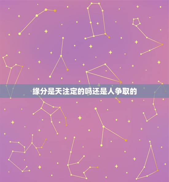 缘分是天注定的吗还是人争取的,人的缘分真的是天注定吗? 缘分是天注定的吗还是人争取的,人的缘分真的是天注定吗?
