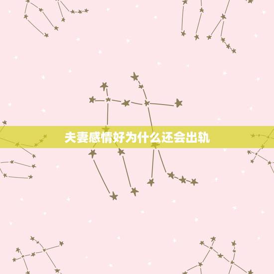 夫妻感情好为什么还会出轨,现在的婚姻夫妻为什么都那么喜欢出轨呢? 夫妻感情好为什么还会出轨,现在的婚姻夫妻为什么都那么喜欢出轨呢?