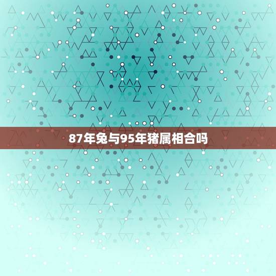 87年兔与95年猪属相合吗，我87年兔(男)和95年猪(女)会在一辈子