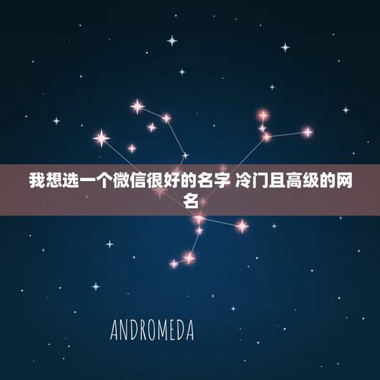我想选一个微信很好的名字 冷门且高级的网名