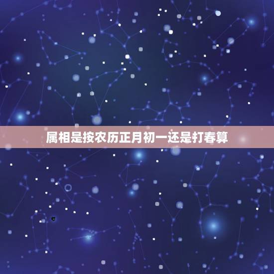 属相是按农历正月初一还是打春算，属相是按过年算还是立春算