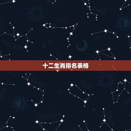 十二生肖排名表格,十二生肖排名? 十二生肖排名表格,十二生肖排名?