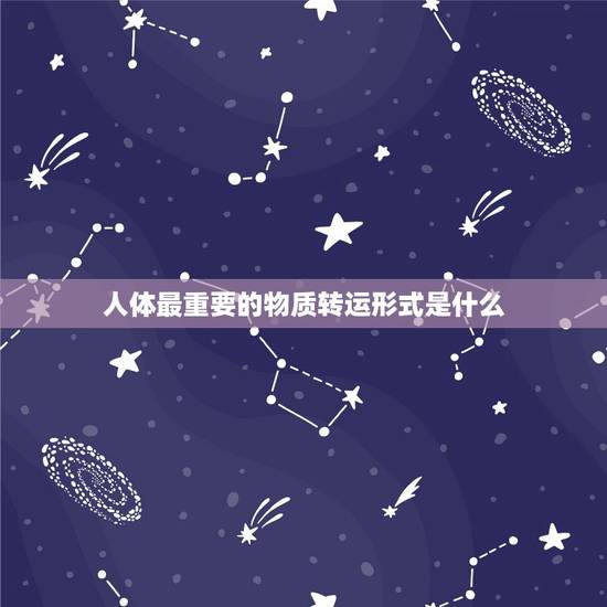 人体最重要的物质转运形式是什么，生理学名词解释