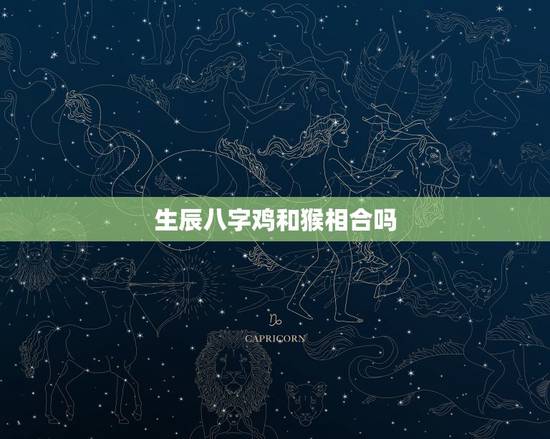 生辰八字鸡和猴相合吗，鸡和猴婚配好吗