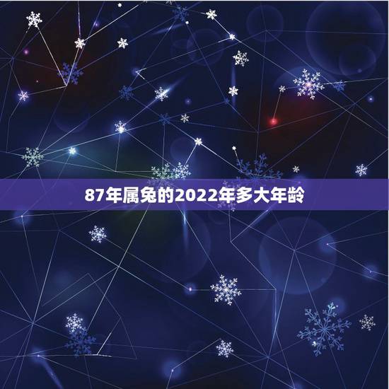 87年属兔的2022年多大年龄，属猪的今年多大