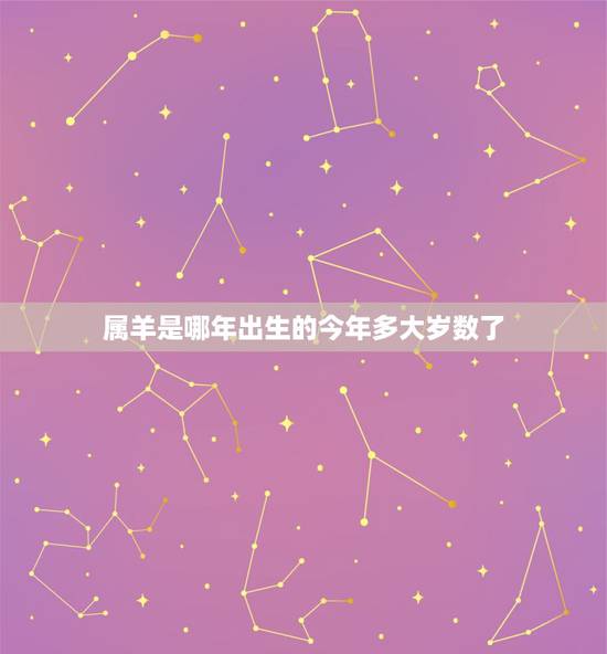 属羊是哪年出生的今年多大岁数了，属羊今年多大