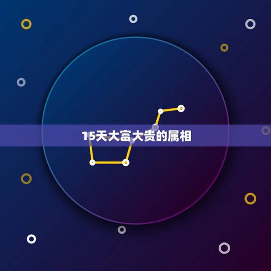 15天大富大贵的属相，哪些生肖天生富贵双全
