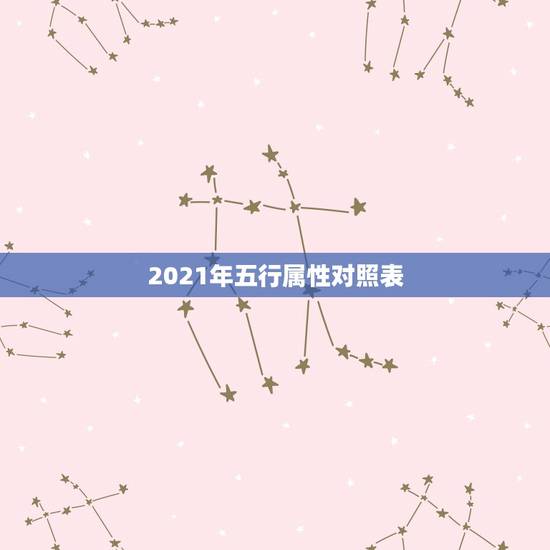 2021年五行属性对照表，2021年各月份五行属性是什么？