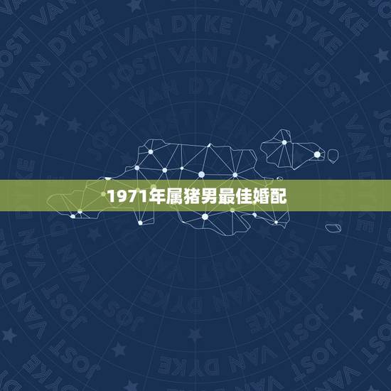 1971年属猪男最佳婚配，1971年属猪男和属狗女的婚配