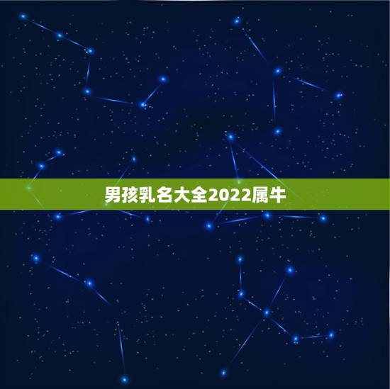 男孩乳名大全2022属牛，属牛的男孩子取小名