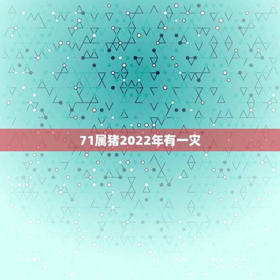 71属猪2022年有一灾 71年属猪何时走大运 71属猪2022年有一灾 71年属猪何时走大运