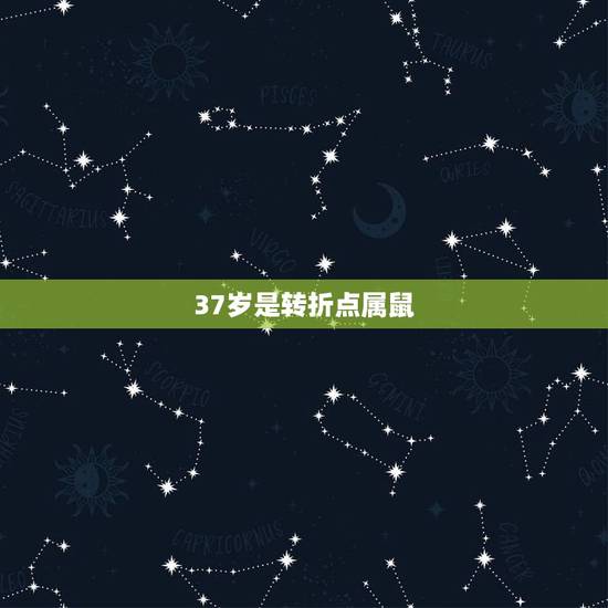 37岁是转折点属鼠，37岁属什么生肖