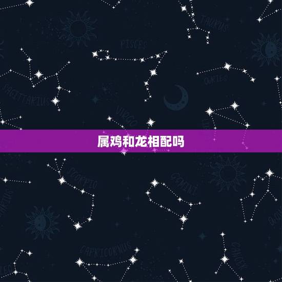 属鸡和龙相配吗，男属鸡女属鼠相配吗