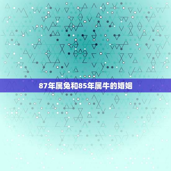87年属兔和85年属牛的婚姻，85年属牛和87年兔合适吗