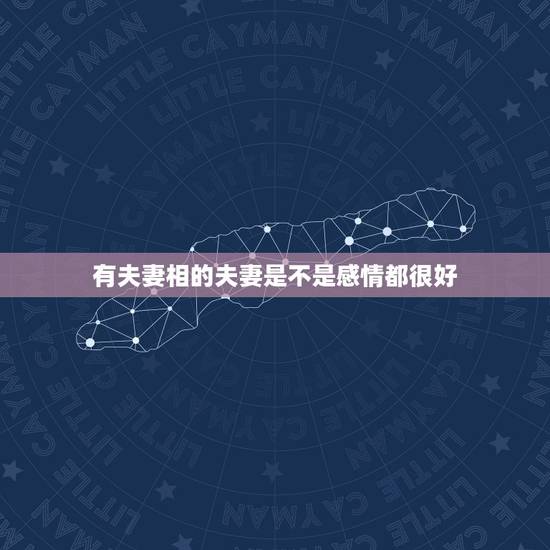 有夫妻相的夫妻是不是感情都很好,夫妻相说明感情好吗 有夫妻相的夫妻是不是感情都很好,夫妻相说明感情好吗