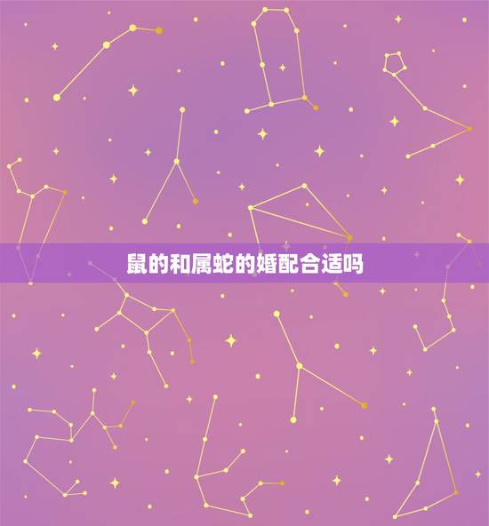 鼠的和属蛇的婚配合适吗，属蛇的和属鼠的婚姻相配吗