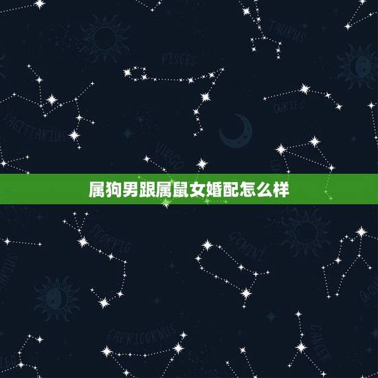 属狗男跟属鼠女婚配怎么样,属狗男和属鼠女结婚配吗 属狗男跟属鼠女婚配怎么样,属狗男和属鼠女结婚配吗