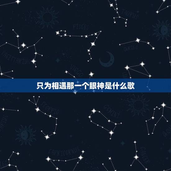 只为相遇那一个眼神是什么歌，歌词：只为相遇的那一个眼神，彼此敞开了那一