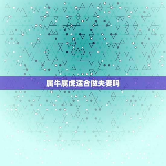 属牛属虎适合做夫妻吗，属牛和属虎，结为夫妻，命运将如何