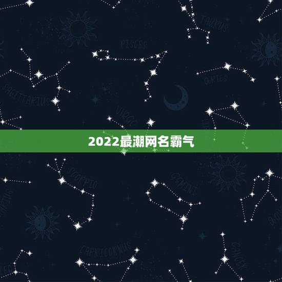 2022最潮网名霸气，2023最潮网名男