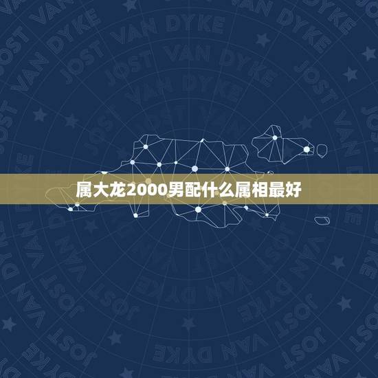 属大龙2000男配什么属相最好，属龙男和什么属相最配