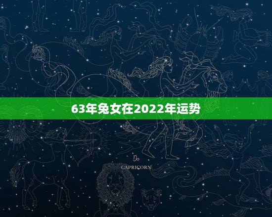 63年兔女在2022年运势，1963的人2022运程