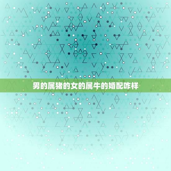 男的属猪的女的属牛的婚配咋样,男属猪女属牛配吗 男的属猪的女的属牛的婚配咋样,男属猪女属牛配吗