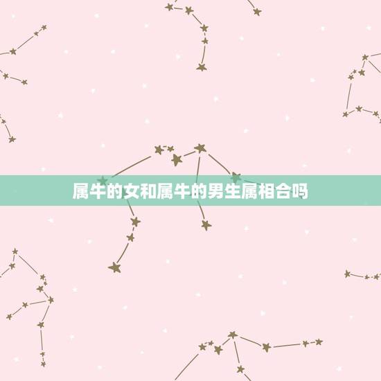 属牛的女和属牛的男生属相合吗，属牛的女生跟属什么的男生配