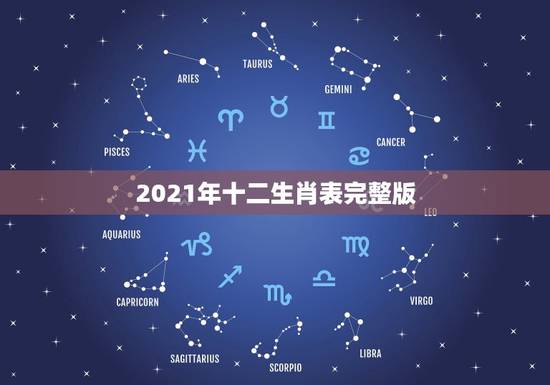2021年十二生肖表完整版，2021年生肖表在哪看？