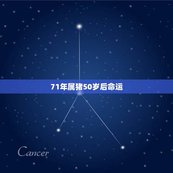 71年属猪50岁后命运，71年属猪50岁以后的命运