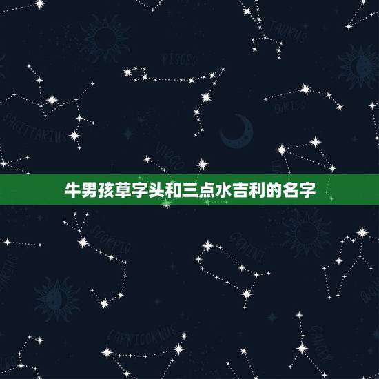 牛男孩草字头和三点水吉利的名字,牛男孩草字头和三点水吉利的名字? 牛男孩草字头和三点水吉利的名字,牛男孩草字头和三点水吉利的名字?
