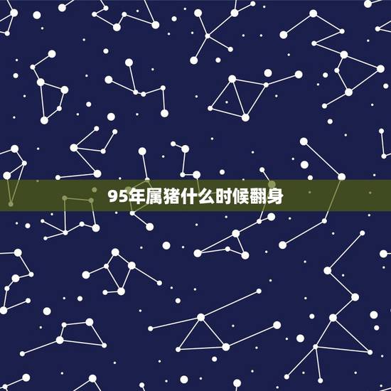 95年属猪什么时候翻身，95年属猪的三大坎