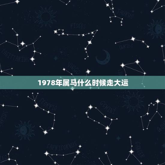 1978年属马什么时候走大运，1978年属马未来5年大运