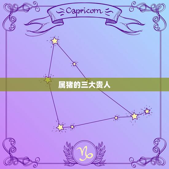 属猪的三大贵人，属猪的出生年份