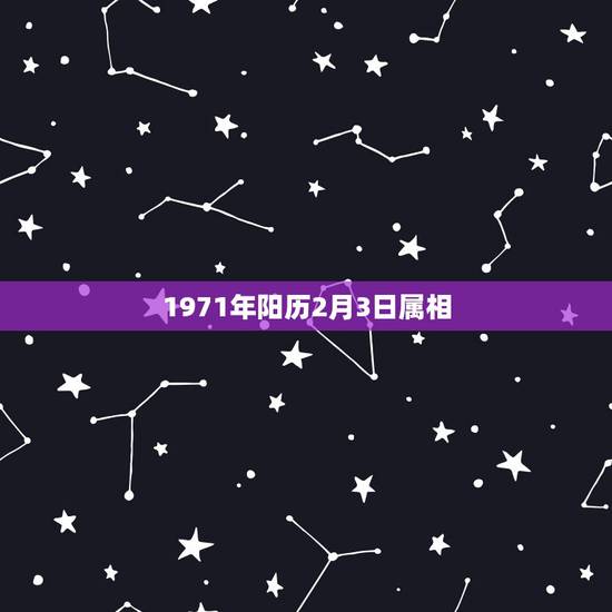 1971年阳历2月3日属相，1971年2月3日的天干地支是什么