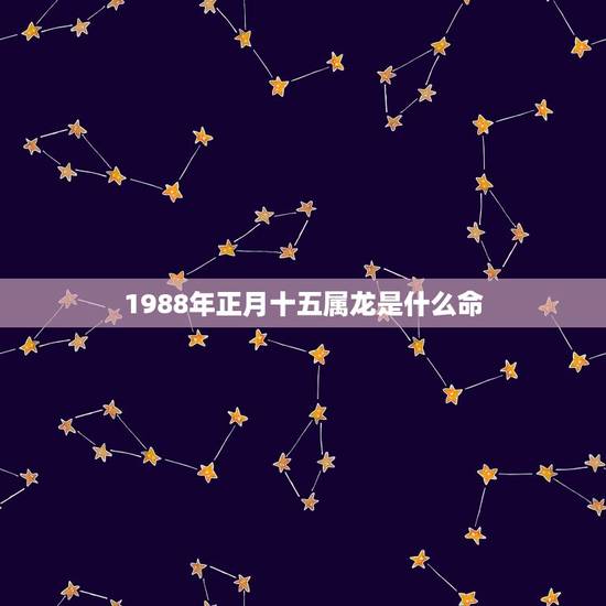 1988年正月十五属龙是什么命(介绍命运与个性特质)